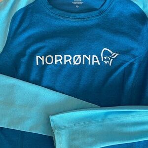 Norrøna Blue/Aqua Long Sleeve Shirt Women Medium